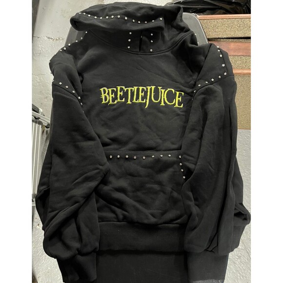 Beetlejuice x Forever21 Rhinestone Never Trust The Living Graphic Hoodie Size S - Picture 1 of 9